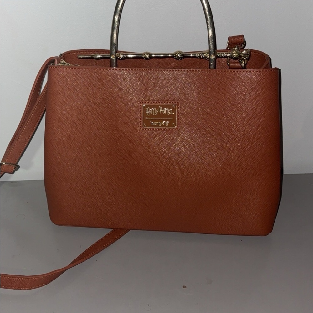 Loungefly Brown Satchel with Gold Handles